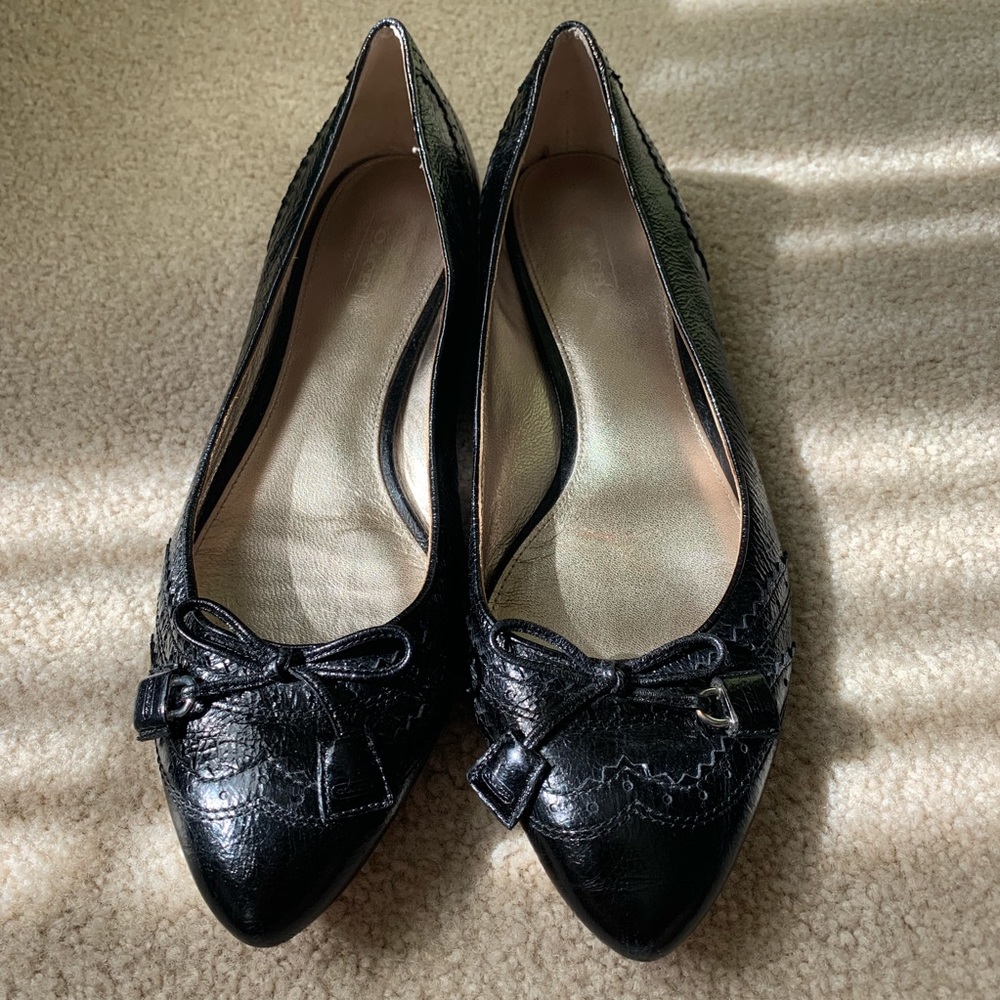 Coach Loafer Pointed Toe Flats Black Size 9B